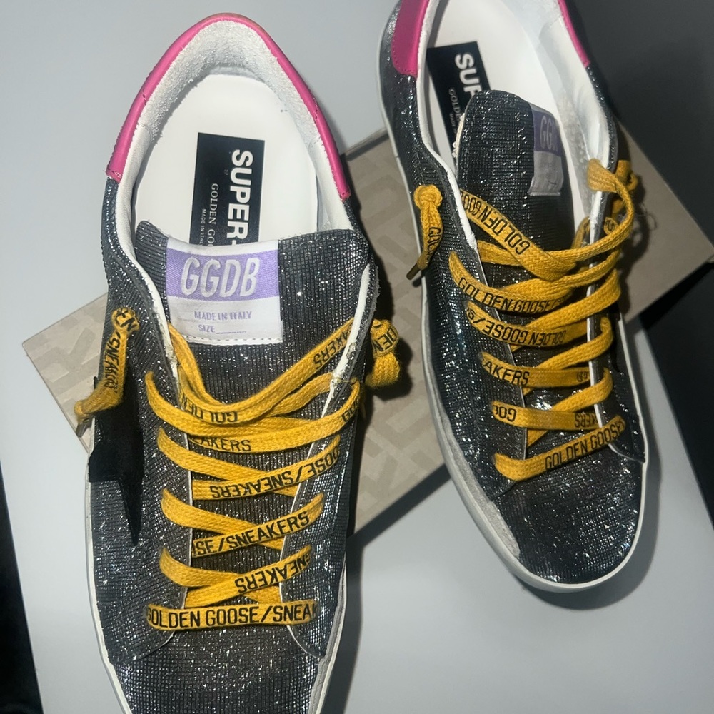 Black sparkle, hot pink golden goose, brand new! Size 40 - Picture 2 of 9
